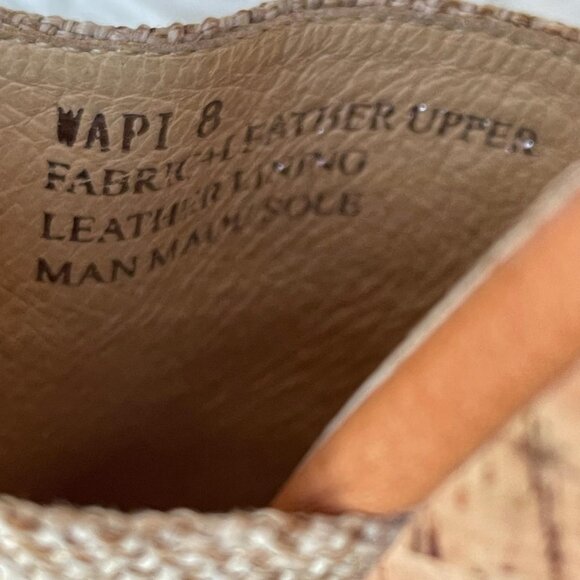 Chocolat Blu Women's Linen Leather Slip-On Cork Platform Wedge Sandal Heels Sz 8 - Picture 11 of 12